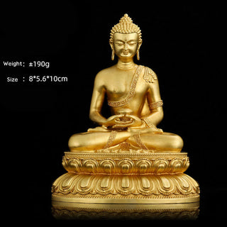 Buddha Gift Shakyamuni Amitabha Medicine Buddha Figurine Serenity Copper Statue Home Decoration