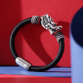 Buddha Gift 999 Sterling Silver Dragon Luck Handcrafted Braided Child Adult Bracelet (Extra 30% Off | USE CODE: FS30)