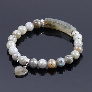 Buddha Gift Natural Quartz Love Heart Healing Beads Bracelet