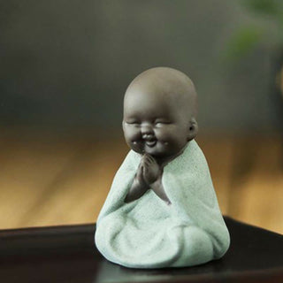 Buddha Gift Always Smiling Laughing Buddha Wealth Luck Purple Clay Maitreya Statue Decoration