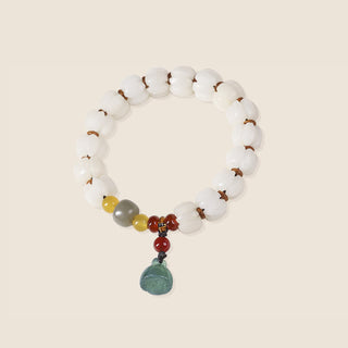 Buddha Gift Natural Bodhi Seed Red Agate Bodhi Calm Harmony Engraved Pumpkin Bead Lotus Bracelet