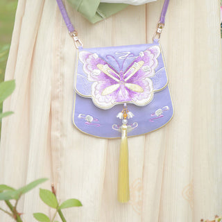 Buddha Gift Luck Embroidery Lotus Koi Fish Rabbit Flower Hanfu Bag Crossbody Bag Shoulder Bag