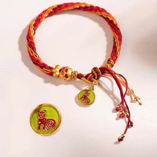 Buddha Gift Chinese Zodiac Handmade Koi Fish String Protection Reincarnation Knot Braid Bracelet