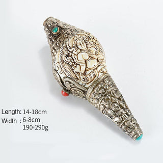 Buddha Gift Tibetan Handmade Engraved Shankha Buddha Conch Shell Wealth Positive Decoration