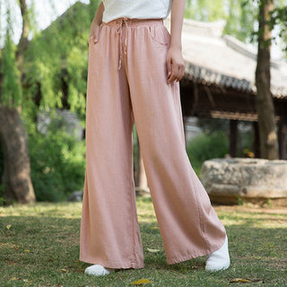 Buddha Gift Plain Wide Leg Pants Dance Women's Yoga Pants With Pockets