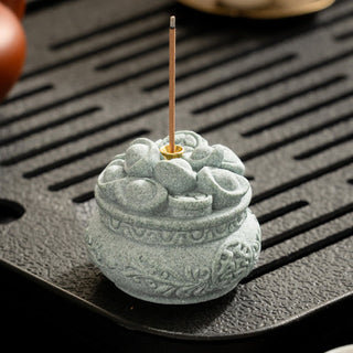 Buddha Gift Chinese Character Fu Ingots Healing Incense Burner Desk Decoration