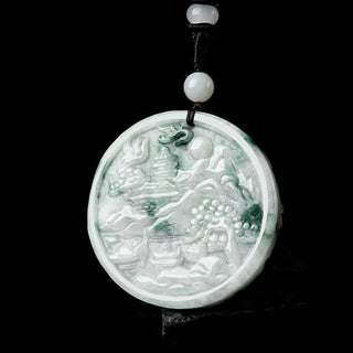 Buddha Gift Mountain Landscape Jade Abundance String Necklace