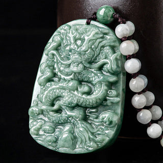 Buddha Gift Chinese Zodiac Dragon Jade Prosperity Necklace Bead String Pendant