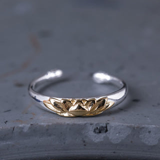 Buddha Gift 925 Sterling Silver Lotus Flower New Beginning Ring