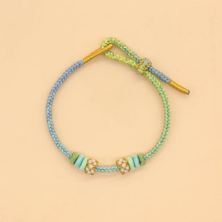 Buddha Gift Handmade Eight Thread Peace Knot Peach Blossom Knot Luck Rope Braided Bracelet