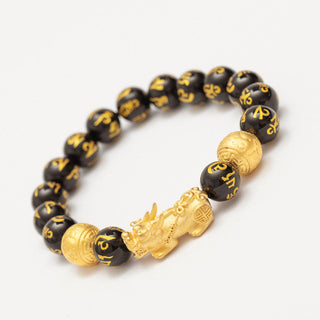Buddha Gift FengShui PiXiu Obsidian Wealth Bracelet