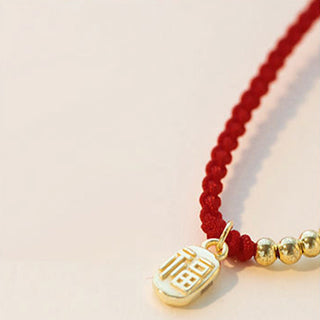 Buddha Gift Handmade Fu Character Charm Luck Fortune Rope Bracelet