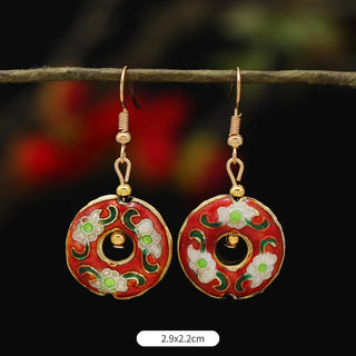 Buddha Gift Lotus Butterfly Flower Alloy Copper Enlightenment Drop Earrings