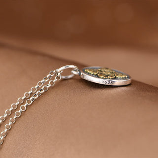 Buddha Gift 925 Sterling Silver Double Dorje Vajra Blessing Necklace Pendant