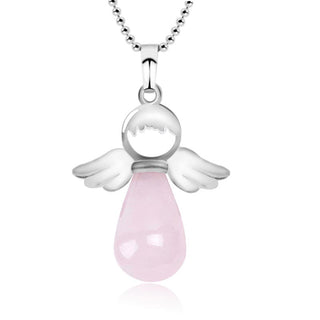 Buddha Gift Little Angel Wings Natural Crystal Luck Necklace Pendant