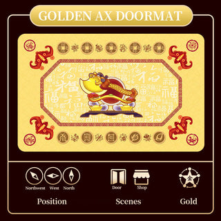 Buddha Gift Five Elements Lucky Crane Gourd Kirin Dragon Axe Nine Koi Fish Non-slip Foot Pad Doormat