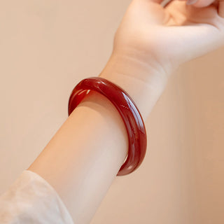 Buddha Gift Natural Red Agate Confidence Bracelet Bangle