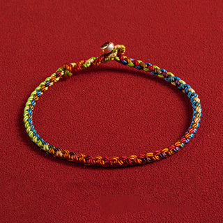 Buddha Gift "May you be blessed with peace and safety in all four seasons" Lucky Multicolored Bracelet