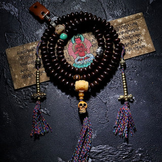 Buddha Gift Tibet 108 Mala Beads Purple Bodhi Seed Bagua Vajra Auspiciousness Bracelet