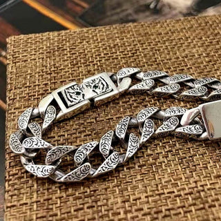 Buddha Gift Tiger Tang Dynasty Flower Design Copper Luck Chain Bracelet