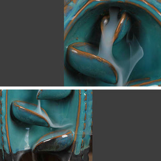 Buddha Gift Cactus Ceramic Healing Backflow Smoke Fountain Incense Burner