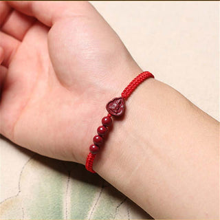 Buddha Gift Laughing Buddha Avalokitesvara Cinnabar Blessing String Bracelet