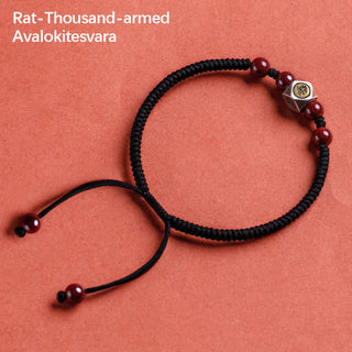 Buddha Gift 925 Sterling Silver Chinese Zodiac Natal Buddha Cinnabar Calm Bracelet