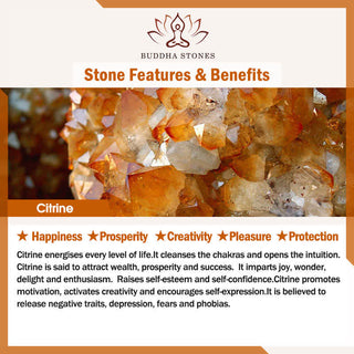 Buddha Gift Citrine Peace Buckle Prosperity Happiness Wrist Mala