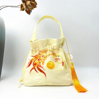 Buddha Gift Suzhou Embroidery Rabbit Lotus Epiphyllum Peony Magnolia Silk Tote Crossbody Bag Shoulder Bag Handbag