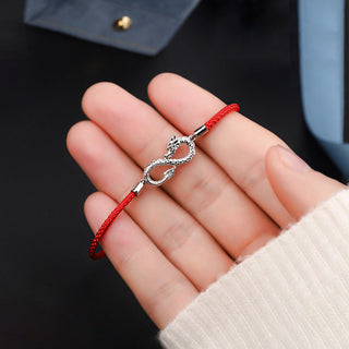 Buddha Gift Year Of The Dragon 999 Sterling Silver Endless Knot Luck Protection Bracelet