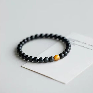 Buddha Gift Natural Rainbow Obsidian Tiger Eye Positive Love Bracelet