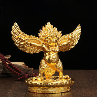 Buddha Gift Tibetan Gold Garuda Bird Alloy Protection Home Decoration