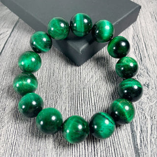 Buddha Gift Natural Green Tiger Eye Strength Bracelet