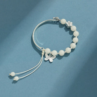 Buddha Gift Bodhi Seed Butterfly Lotus Luck Wealth Bracelet Bangle