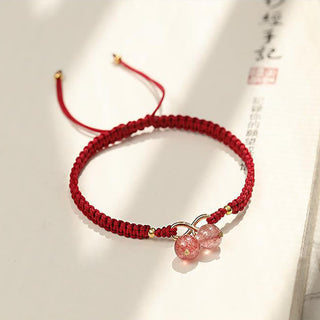 Buddha Gift Natural Strawberry Quartz Amethyst Green Phantom Bead Positive Bracelet