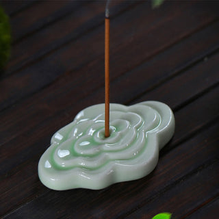 Buddha Gift Mini Auspicious Clouds Design Healing Stick Ceramic Small Incense Burner Decoration