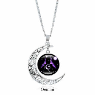 Buddha Gift 12 Constellations of the Zodiac Moon Protection Necklace Chain Pendant