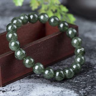 Buddha Gift Natural Green Crystal Blessing Wealth Bracelet