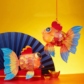 Buddha Gift DIY Good Luck Koi Fish Paper Lantern Lamp Mid-Autumn Festival Child Kids Lantern Decoration