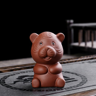 Buddha Gift Chinese Zodiac Purple Clay Wealth Ceramic Tea Pet Home Figurine Decoration