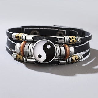Buddha Gift Yin Yang Leather Balance Bracelet