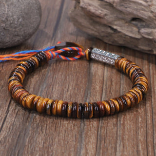 Buddha Gift Tibetan Tiger Eye Om Mani Padme Hum Protection Power Bracelet
