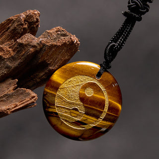 Buddha Gift Various Crystal Amethyst Tiger Eye Green Aventurine Yin Yang Spiritual Necklace Pendant