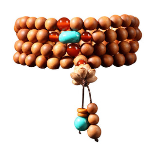 Buddha Gift Tibetan Sandalwood Lotus Enlightenment Charm Mala Bracelet