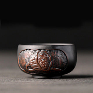 Buddha Gift Lotus Leaf Flower Landscape Dragon Bamboo Ceramic Teacup Kung Fu Tea Cup Bowl