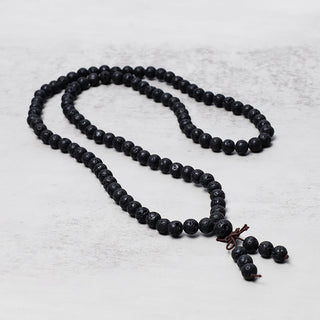 Buddha Gift 108 Natural Lava Rock Beads Prayer Mala Bracelet Necklace