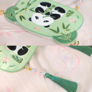 Buddha Gift Embroidery Lucky Panda Cat Shiba Inu Deer Rabbit Fox Flower Cute Animal Hanfu Bag Crossbody Bag Shoulder Bag
