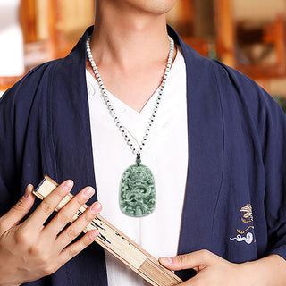 Buddha Gift Chinese Zodiac Dragon Jade Prosperity Necklace Bead String Pendant