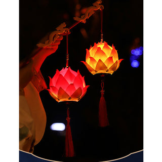 Buddha Gift DIY Lotus Flower Dragon Lantern Tassel Lamp Decoration