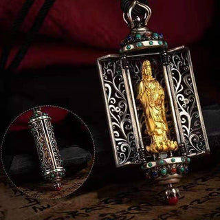 Buddha Gift Tibetan Avalokitesvara Silver Wealth Protection Decoration